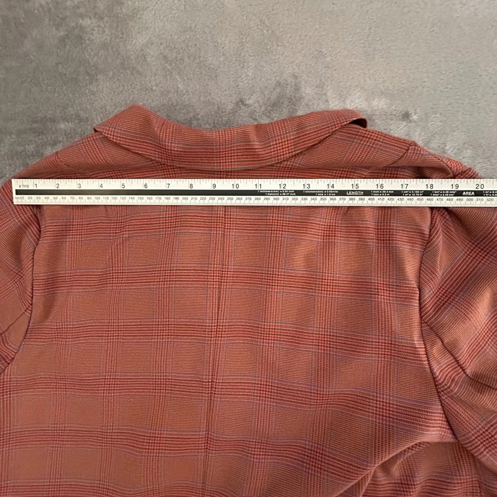 J.Jill Plaid Blazer Women's 2X Auburn Stretch Single Button Plaid Jacket NWT